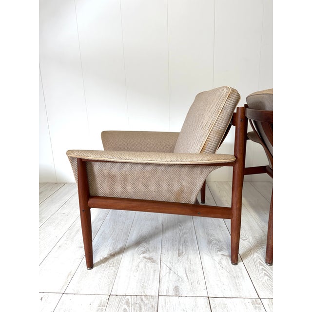 Wood Model 118 Armchairs by Grete Jalk for France & Son, 1960s, Set of 2 For Sale - Image 7 of 14