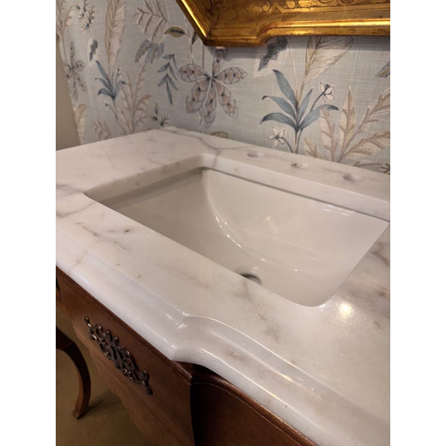 19th Century French Walnut Bath Vanity For Sale - Image 12 of 15
