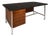 Mid-Century Modern Executive Desk in Walnut & Chrome W/ Leather Top by Florence Knoll for Knoll Associates, Usa, C. 1960s For Sale