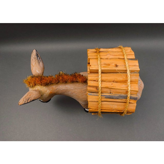 Mid-Century Modern Hector Rascon Mexico Signed 1990 Hand Carved Wood Folk Art Burro Donkey For Sale - Image 3 of 8