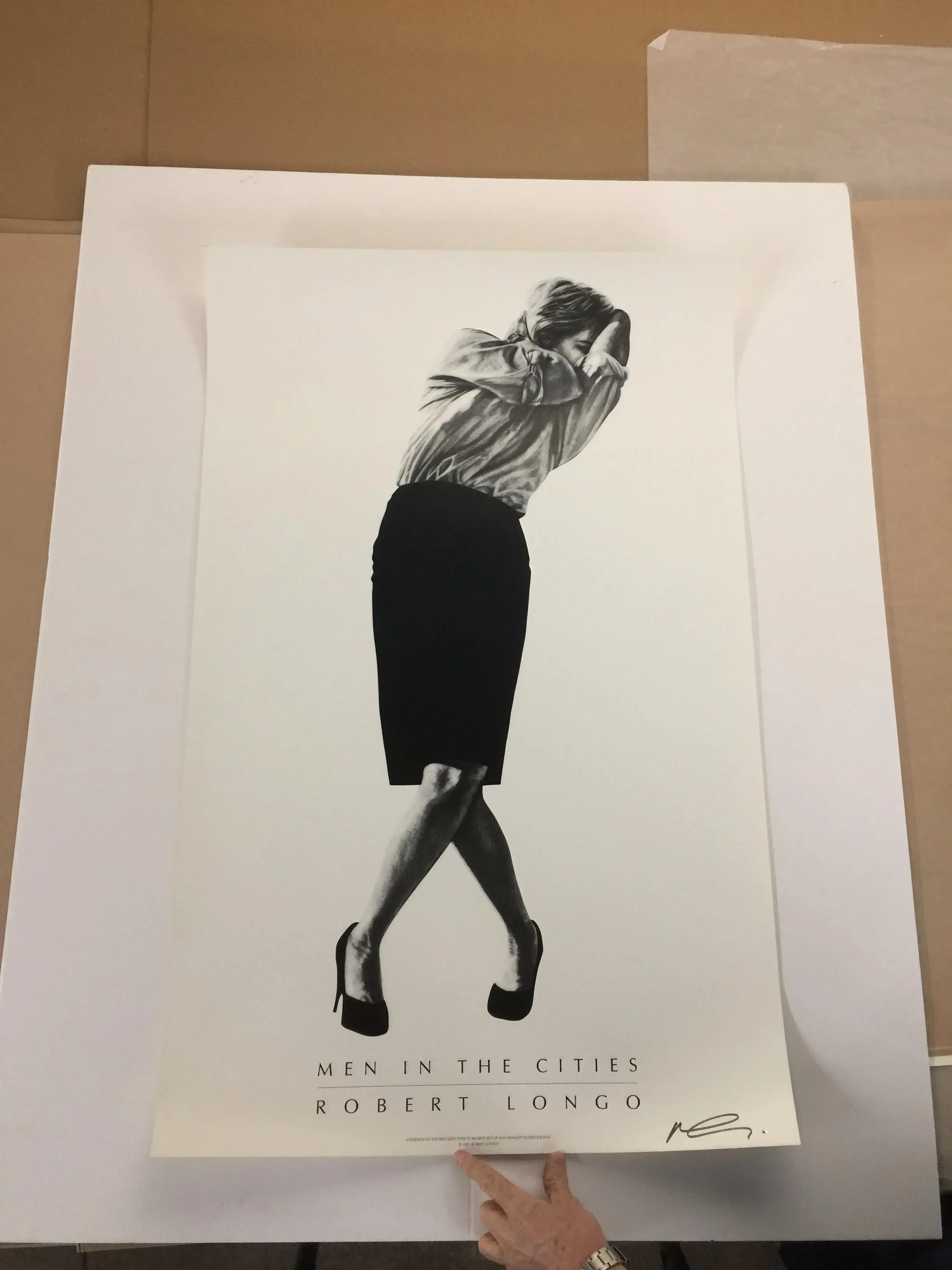 1991 Signed Robert Longo Men in the Cities Print | Chairish
