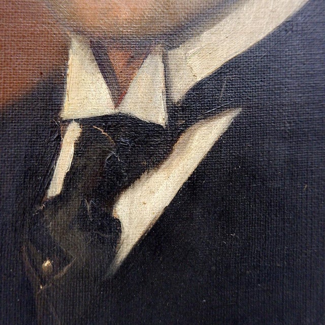 Max Moreau, Portrait of an Ancestor, 1924, Oil on Canvas For Sale - Image 6 of 14