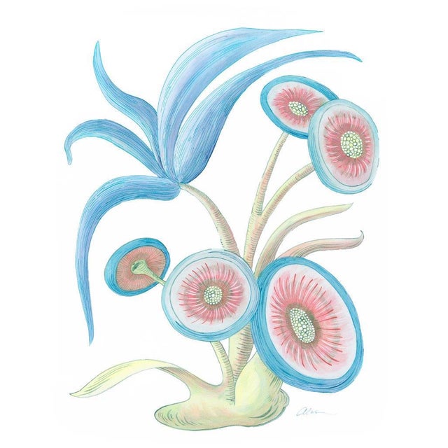 Gustavian (Swedish) "Seaweed Fantasy Series" Contemporary Coastal Coral Reef Acrylic Paintings by Allison Cosmos - Set of 9 For Sale - Image 3 of 11