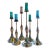 Rare Set of 6 Signed Vintage Gino Cenedese Murano Sommerso Glass Candlesticks For Sale