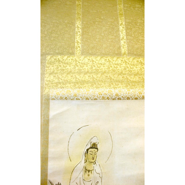 Japanese Japanese Silk Scroll of Gyoran Kannon For Sale - Image 3 of 6