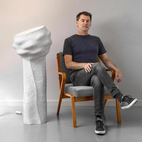 Contemporary Concrete Accent Floor Lamp by Donatas For Sale - Image 9 of 13