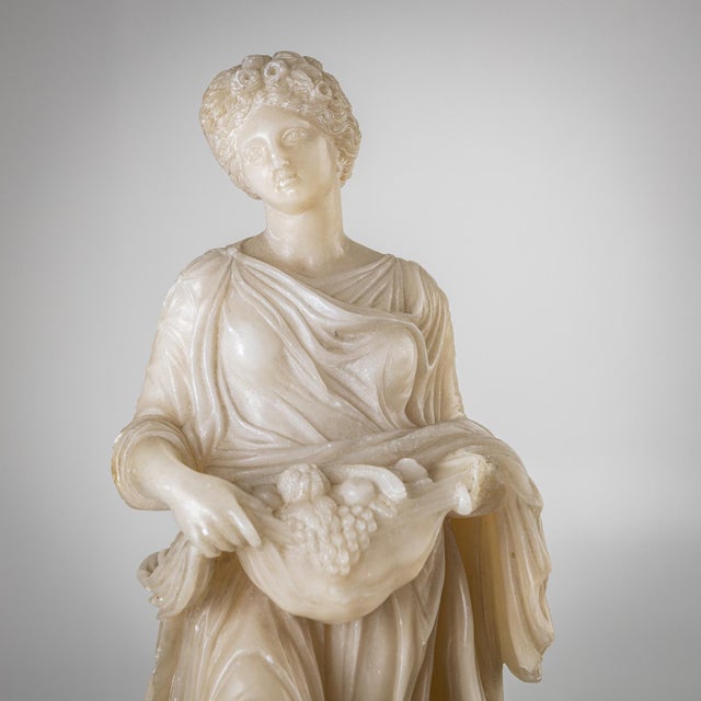 Figurative Sculptures, Late 19th Century, Alabaster, Set of 2 For Sale - Image 18 of 18