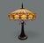 Victorian Vintage Arts and Crafts Style Slag Glass Table Lamps- A Pair For Sale - Image 3 of 8