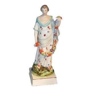 Large Antique 19th Century Enoch Wood English Staffordshire Pearlware Figure of Flora C. 1820 For Sale