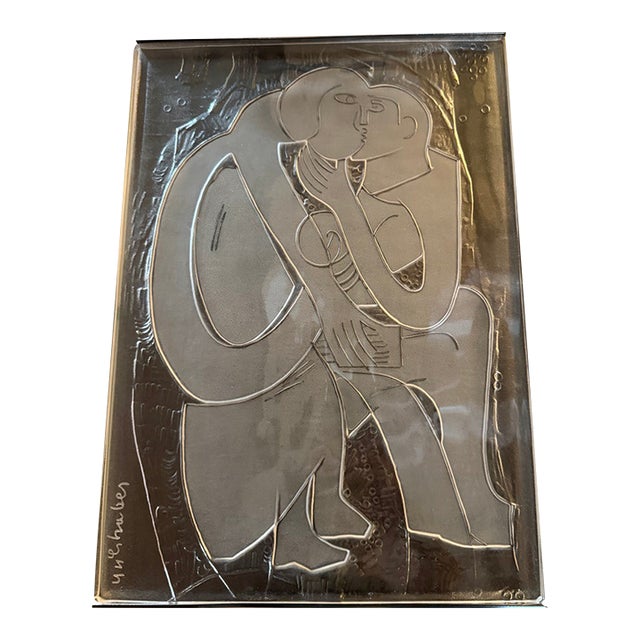 Vintage Rosenthal Jahresobjekt "Das Paar" Von Hap Grieshaber Signed Glass For Sale