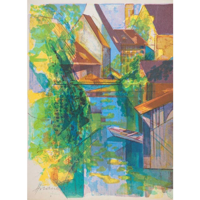 Camille Hilaire, La Lauch à Colmar, Lithograph For Sale