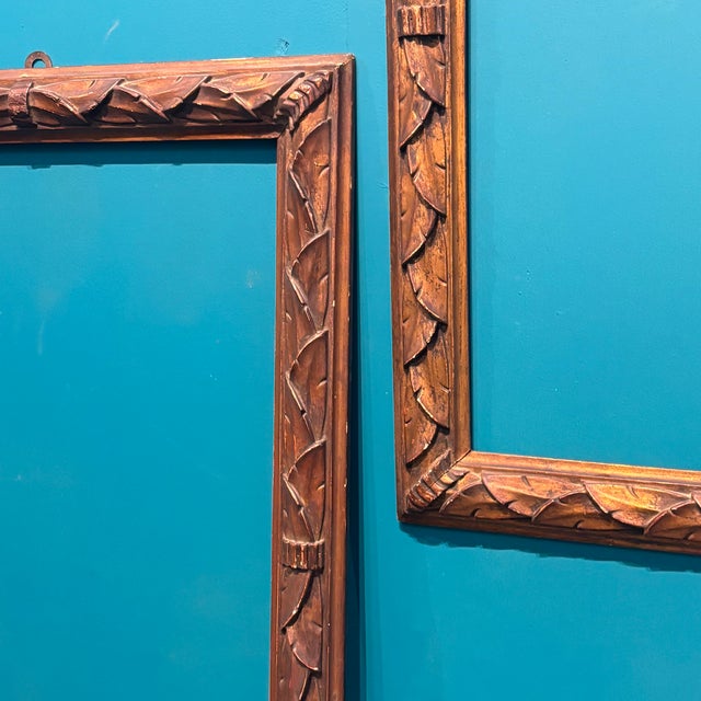 Early 19th Century Antique Carved Wooden Frames with Bronzed Gilding, 1800, Set of 2 For Sale - Image 5 of 11
