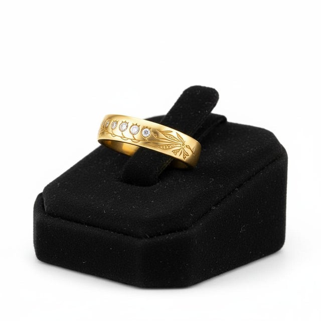 Gold Lily of the Valley Silver, Gold Ring, Size 10 For Sale - Image 8 of 8