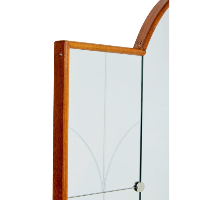 1950s Mid-Century Modern Dome Topped and Etched Wall Mirror, 1950 For Sale - Image 5 of 7