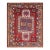 1930s Ruby Red Abstract Tribal Antique Caucasian Kazak Rug 4'4" X 5'3" Knotted Wool Carpet For Sale
