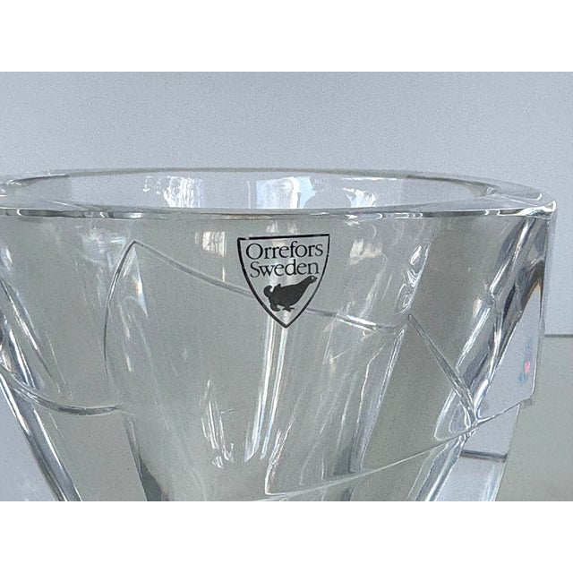 Orrefors Vintage Orrefors Sweden “Lancelot” Heavy Crystal Votive / Bowl by Nils Landberg For Sale - Image 4 of 7