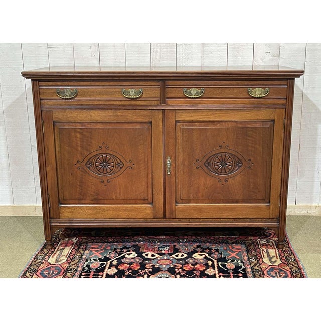 Late 19th Century English Walnut Sideboard For Sale - Image 4 of 18