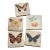 Vintage Late 20th Century Italian Marble Coasters With Butterfly and Botanical Illustrations - Set of 5 For Sale