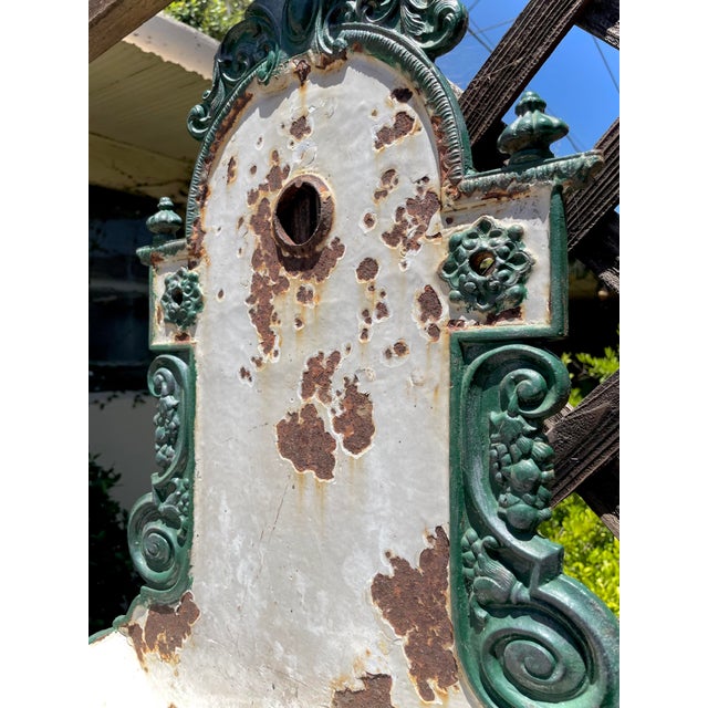 Antique European Green-Blue Lavabo For Sale - Image 4 of 7