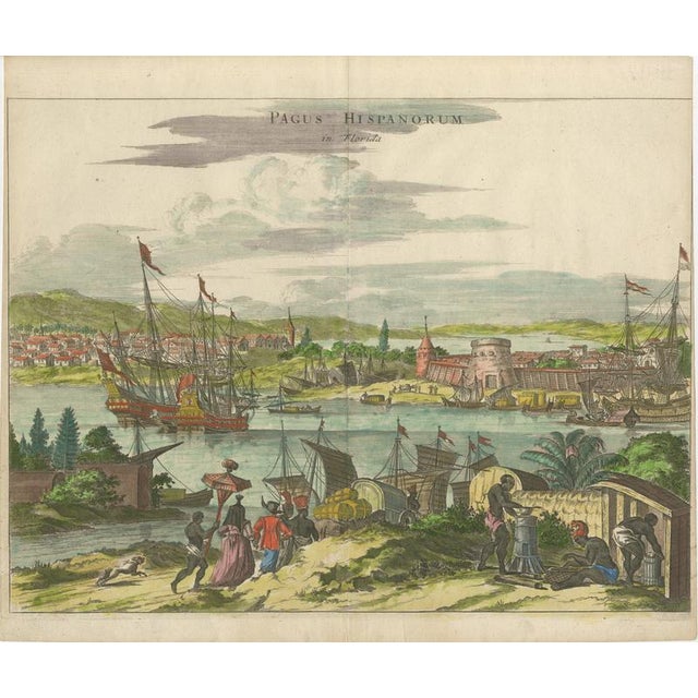 Hand-Colored View of St. Augustine Florida, 1671 For Sale - Image 11 of 11