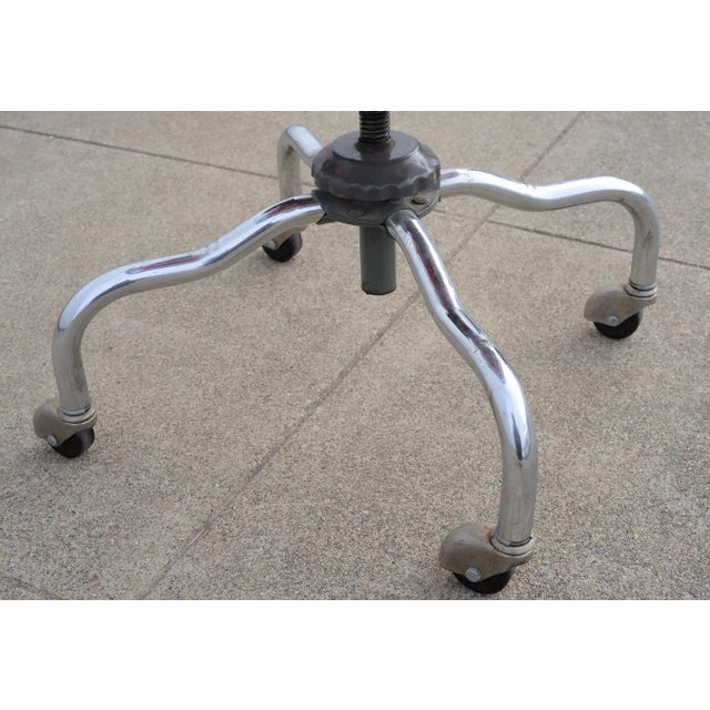 Red 1950s Mid Century Industrial Bevco Chrome Office Desk Chair With Red Upholstery For Sale - Image 8 of 13