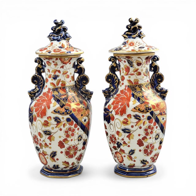 Porcelain Lidded Vases from Ridgways Derby, England, 1891-1910, Set of 2 For Sale - Image 11 of 11