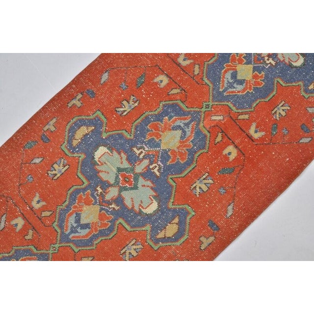Textile 1950s Oushak Handknotted Floral Runner Rug For Sale - Image 7 of 10