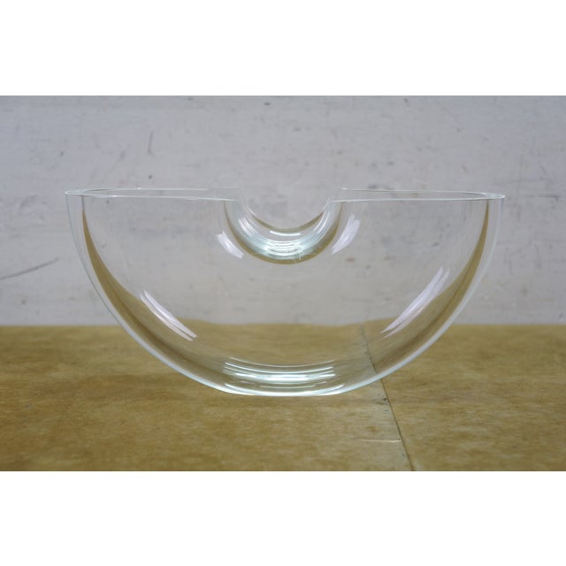 Steuben Equinox Neil Cohen Half Moon Notched Art Glass Bowl 10" For Sale - Image 10 of 16