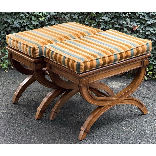 Vintage Drexel Heritage Triune Collection End Tables / Benches - A Pair For Sale - Image 10 of 12