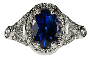 Late 20th Century Vivid Blue Sapphire Ring, Size 5