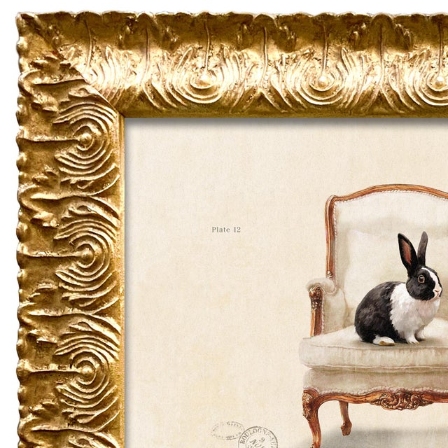 Various Artists Contemporary Reproduction Art Print of Vintage "Parlor Rabbit" (1), Framed For Sale - Image 4 of 5