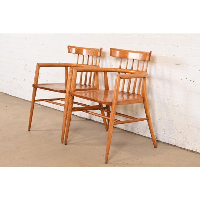 Paul McCobb Planner Group Solid Maple Spindle Back Armchairs, Set of Eight For Sale - Image 9 of 12