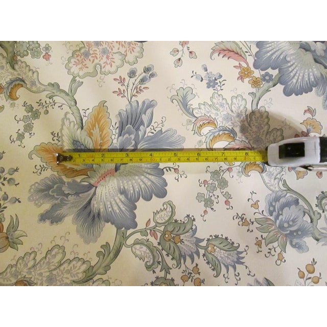 1970s Vintage Blue Floral Paisley Motif Wallpaper For Sale - Image 4 of 8