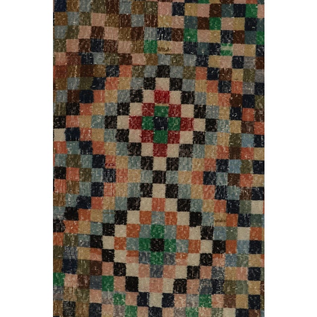 Vintage Turkish Rug in Brown With Colorful Diamond Medallions - Rug & Kilim For Sale In New York - Image 6 of 8
