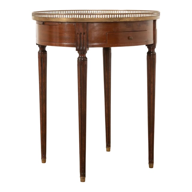 French 19th Century Mahogany and Marble Bouillotte Table For Sale