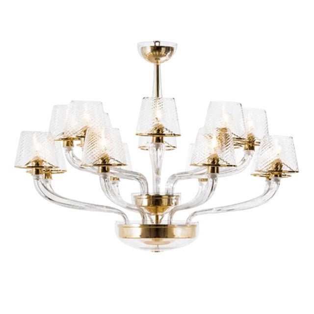 Winsov16 Chandelier by Mazzega 1946 For Sale