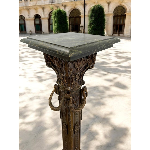1960s Italian Renaissance Revival Bronze Pedestal For Sale - Image 5 of 12
