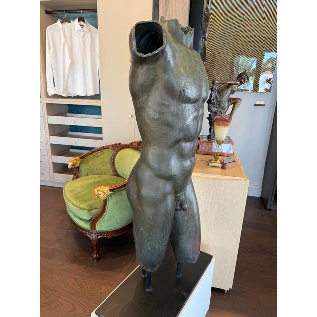 Metal 1950s Bronze Torso Sculpture. For Sale - Image 7 of 8