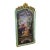French Romantic Wall Art – Green & Gold Leaf Frame With Musical Couple Scene For Sale