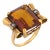 Mid 20th Century Retro 13.80 Carat Citrine Diamond 18k Yellow Gold Cocktail Ring, Size 8 For Sale