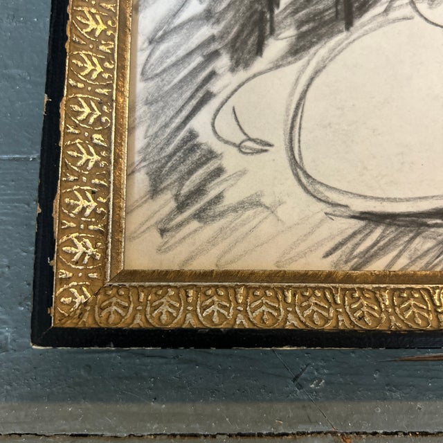 Abstract 1970’s Original Abstract Expressionist Graphite Drawing For Sale - Image 3 of 4