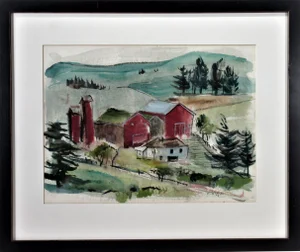 Hernst Stolz, California Landscape with Farm, 1943