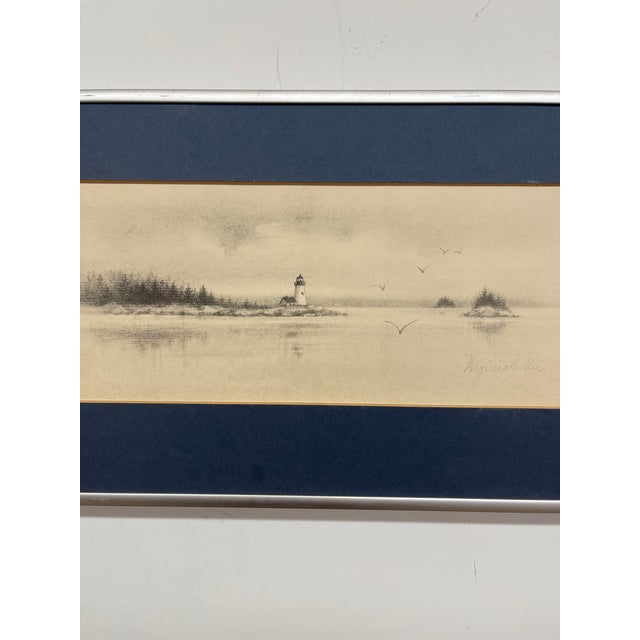Vintage Pencil-Signed Coastal Lighthouse Lithograph by Virginia Miller for Jonah's Workshop, Searsport Maine For Sale In Seattle - Image 6 of 10