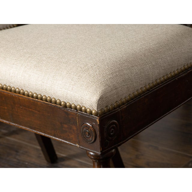 Brown Set of Six Italian 1800s Walnut Dining Room Chairs with Spindle Shaped Backs For Sale - Image 8 of 11