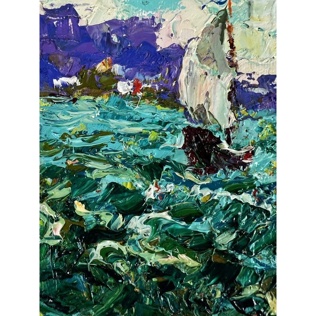 Oil Painting Under Sails in the Endless Sea Oleksiy Ivanyuk For Sale - Image 6 of 10