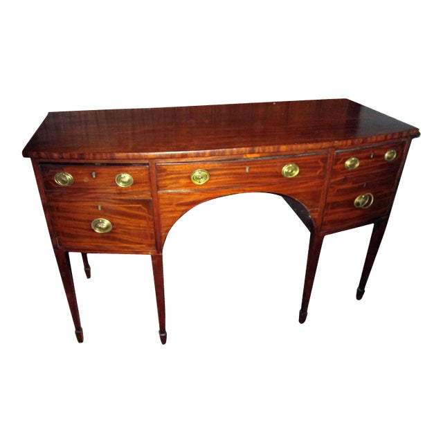 19th century Bow Front Hepplewhite Mahogany Sideboard For Sale