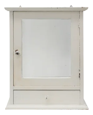 Art Deco French White Oak Mirrored Medicine Cabinet, 1920s