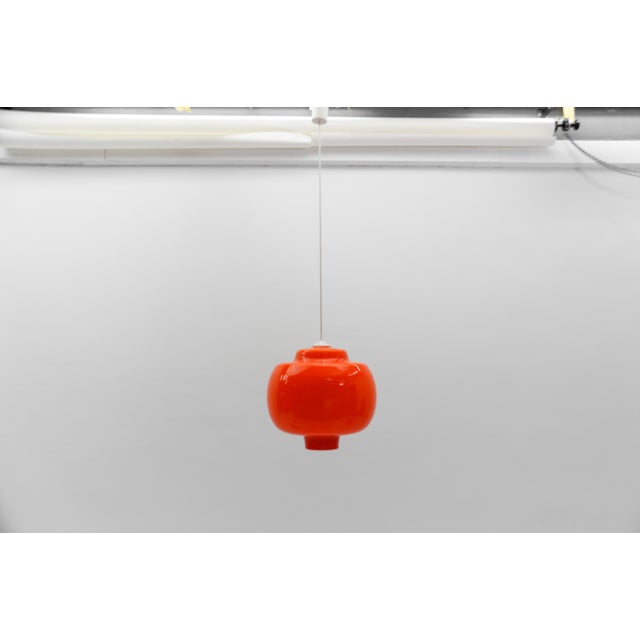 Large Orange Glass Pendant Lamp from Peill & Putzler, 1960s For Sale - Image 10 of 12
