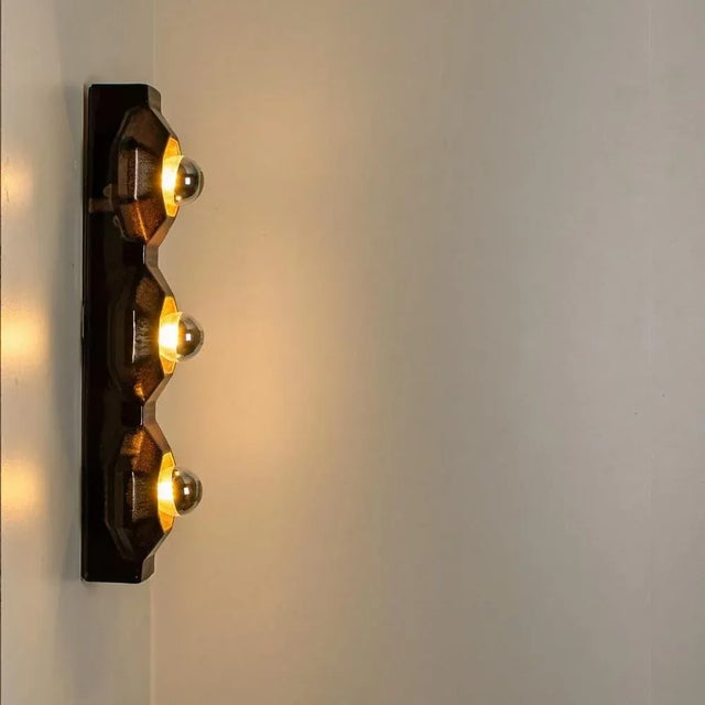 Wall Lights in Brown Ceramic from Pan, Denmark, 1970, Set of 2 For Sale - Image 9 of 13
