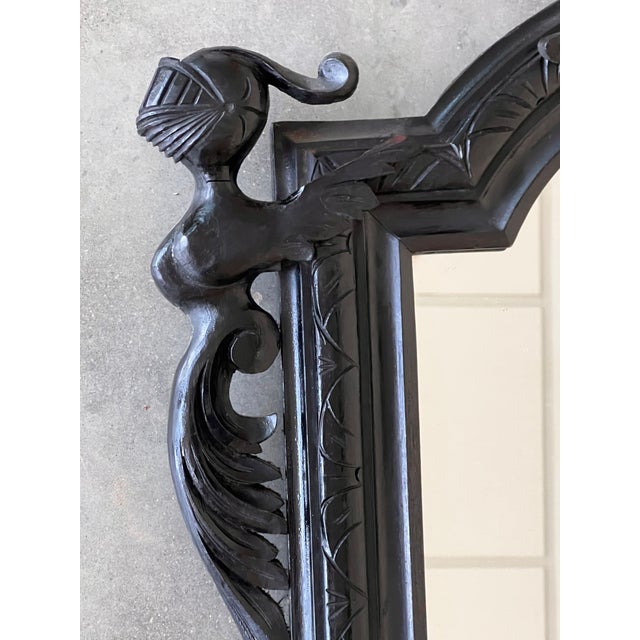 18th Century French Large Flemish Baroque Walnut Ebonized Mirror For Sale - Image 6 of 7